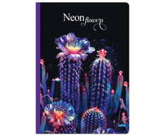Lastva Knyga A4 96lap. 70g NEON FLOWERS linija