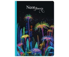 Lastva Knyga A5 96lap 70g linija NEON FLOWERS