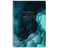 Lastva Knyga su spirale A5 80lap. 70g WAVES lang.