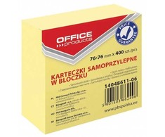 Office Products Lip lapeliai 76x76/ 400 pasteliniai šv.geltoni OFFp