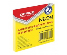 Office Products Lip.lapeliai 76x76/ 100 OFFp, neon geltoni