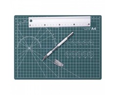 Office Products Rinkinys: pjaustymo kilimėlis A4, liniuotė 20cm, peilis su papildomais peiliukais