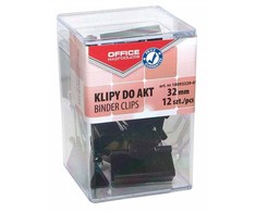 Office Products Spaustukai 32mm 12vnt skaidrioje dėž