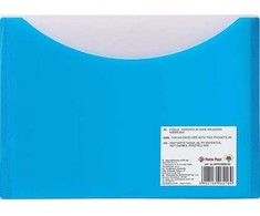 Panta Plast Dvigubas aplankas su spaustuku A5 melsvas
