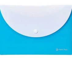 Panta Plast Dvigubas aplankas su spaustuku A5 melsvas