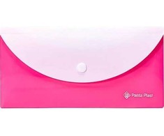 Panta Plast Dvigubas aplankas su spaustuku DL rausvas