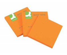 Q-Connect Lipnūs lapeliai 76x76mm 80lap neon oranžiniai