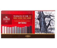 Koh I Noor Sausų pastelių rinkinys 12vnt pilkų atsp.8592G