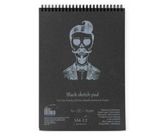 Smiltainis Bloknotas eskizams Authentic A4 30l, 165gsm, juodi lapai