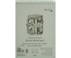 Smiltainis Bloknotas eskizams Bristol AUTHENTIC, A4, 185gr, 50 lapų, su spirale viršuje, kieta nugarėle