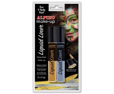 Veido dažai ALPINO Liquid liner auksiniai+sidabriniai