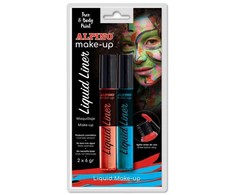 Veido dažai ALPINO Liquid liner mėlyni+raudoni