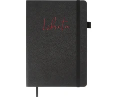 Zibi Knyga su gumute A5 96l LIBRETA juoda lygiais lapais