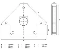Bgs Technic Magnetinis laikiklis suvirinimo darbams | su skyle | 22 kg (3008)