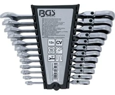 Bgs Technic Terkšlinių kombinuotų raktų rinkinys | šarnyriniai | 8–19 mm | 12 vnt. (6546)