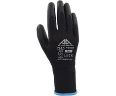 Active Gear Juodos poliuretano pirštinės XL, 12 vnt