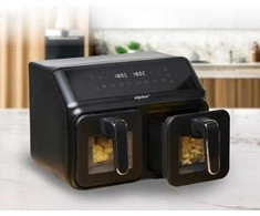 Gruzdintuvė Aerogrill Alpina DUO, juoda, 2200 W, 8 l