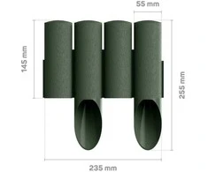 Apsauginė užtvara Garden Center, 230 cm x 5,5 cm x 25,5 cm, žalia spalva, 10 vnt.