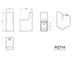 Āķis Gedy PI2714, 20 mm x 33 mm x 53 mm, melna krās.