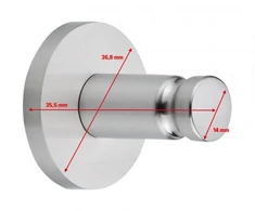 Kabliukas Tesa 40304, 36 mm x 36 mm x 36 mm, nerūdijančiojo plieno sp.