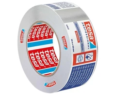 Alumīnija sloksne durvju spraugu blīvēšanai/ar alumīnija foliju pārsegtiem izolācijas materiāliem Tesa, 50 m x 50 mm