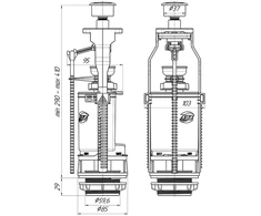 Ani Plast Nuleidimo mechanizmas Ani E403 Chrome mygtukas