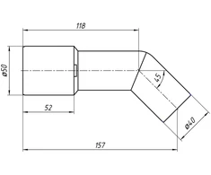 Ani Plast Sifono adapteris Ani 45 laipsnių 40-50mm