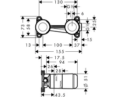 Apatinė montavimo dalis Hansgrohe