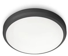 Āra griestu lampa Philips Doris, 6W, LED, IP54, melna krās., 22 cm x 7 cm