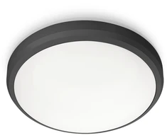 Āra griestu lampa Philips Doris, 6W, LED, IP54, melna krās., 22 cm x 7 cm