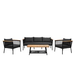 Lauko baldų komplektas Domoletti Elegance, juodas/pilkas, 5 vietų