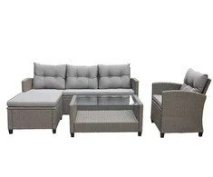 Lauko baldų komplektas Domoletti Peru, šviesiai smėlio spalvos, 1-5 vietų