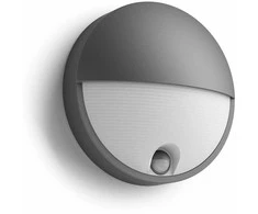 Sieninis šviestuvas Sieninis lauko šviestuvas Philips Capricorn, 6W, LED, IP44, pilka sp., 7.8 cm x 21.4 cm
