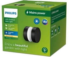 Sieninis šviestuvas LED šviestuvas PHILIPS LAVEN 929003362401, 6 W, IP44, juodas