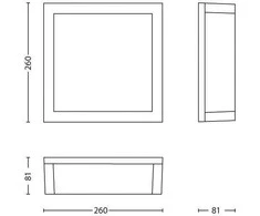 Sieninis šviestuvas Sieninis lauko šviestuvas PHILIPS SKIES, IP44, 2 x E27, max 14 W, 26x26x8,1 cm