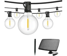 Artflow Lauko girlianda G40 15m Šilta balta Saulės energija