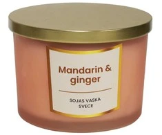 Artflow Sojų vaško žvakė 400g, mandarinų ir imbiero