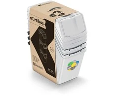 Atliekų rūšiavimo sistema Prosperplast Sortibox, 3 x 25 l, pilka.