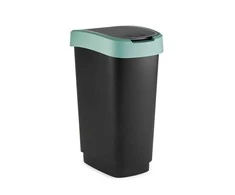 Šiukšliadėžė Rotho Twist 17543, juoda sp./žalia sp., 10 l, 33 cm x 18.1 cm