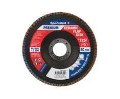 Lapelinis šlifavimo diskas 125 mm, P40, Ceramic PREMIUM, SPECIALIST+