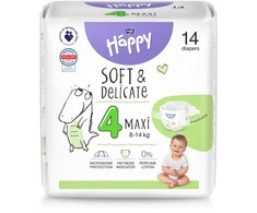 Sauskelnės Happy, 4 dydis, 8–14 kg, 14 vnt.