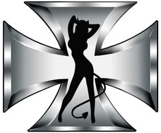 Automobilio lipdukas Avisa Devil Girl, 9.5 cm x 11 cm