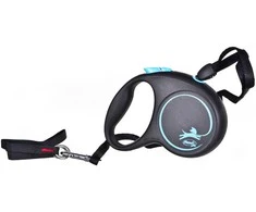 Automatinis pavadėlis Flexi Juodas Design mėlynas/juodas 5m