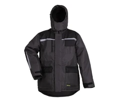 B Safety Vyriška darbo striukė „Baltic Canvas FB-8924“, juoda/pilka, XXL dydis