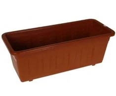 Balkoninis vazonas Plastkon 969, plastikinis, 40 cm, šviesiai rudas