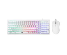 Baracuda Gaming membraninė klaviatūra su pele ORCA Gaming Combo, US išdėstymas, baltos spalvos (BGC-011)