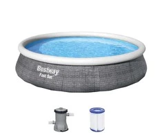 Baseinas, pripučiamas Bestway Fast set 57376, baltos spalvos/pilkos spalvos, 396 x 84 cm
