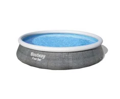 Baseinas, pripučiamas Bestway Fast set 57376, baltos spalvos/pilkos spalvos, 396 x 84 cm