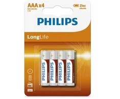 Baterijos Philips AAA Longlife 4 vnt.