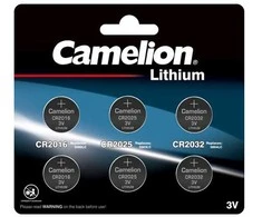Baterijos Camelion CR2032, CR2025, CR2016, 3 V
